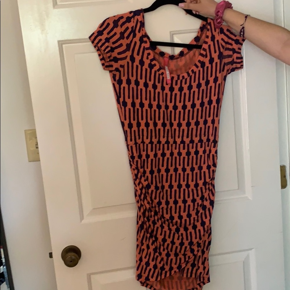 Navy and pink dress